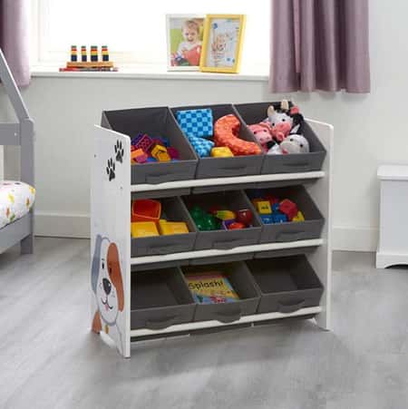 £39.99 Free UK Delivery - Kids Wooden Cat and Dog 9 Bin Storage Unit