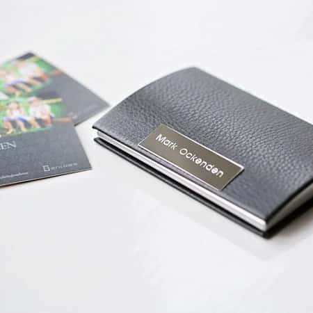 £24.99 - Free UK Delivery - Engraved Vegan Friendly Business Card Holder