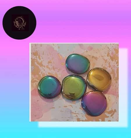 Rainbow Aura Obsidian Palmstones £5.00 In stock: 3 available