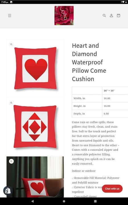 Heart and Diamond Cushion