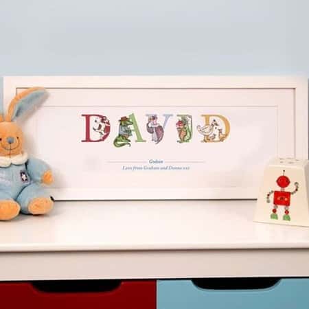 £35.99 - Free UK Delivery - Illustrated Godson Phonetic Name Frame Personalised
