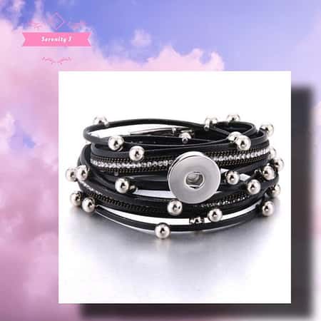 Multi Strand Black Bead Snap Bracelet Regular price £10.95