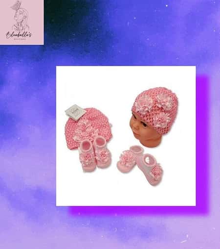 Nursery Time Pink Hat And Bootee Set £14.99