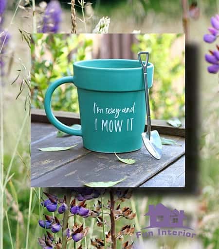 SEXY AND I MOW IT POT MUG AND SHOVEL SPOON £10.99
