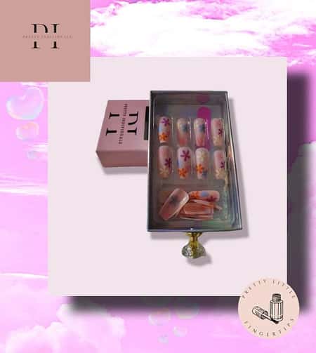 Colour summer Press on Nails - Long Ballerina £18.00