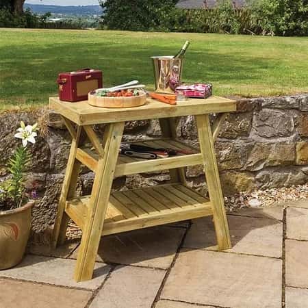 SAVE - Zest 4 Leisure Wooden BBQ Side Table