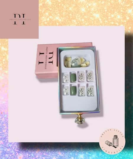 Botanical Sage Press On Nails - Short Square Β£18