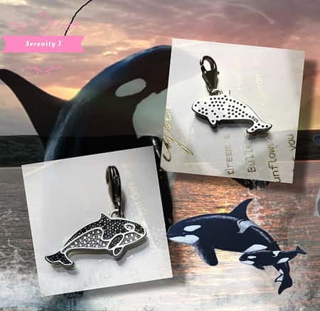 925 Sterling Silver CZ Orca Lobster Clasp Charm £18.95