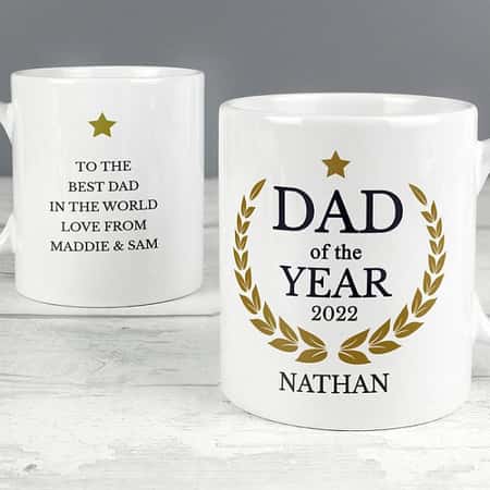 £12.99 - Free UK Delivery - Dad of the Year Mug - Personalised