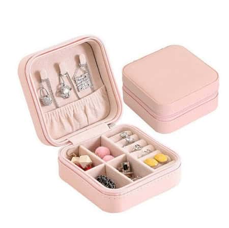 Small Pink Travel Jewellery Box