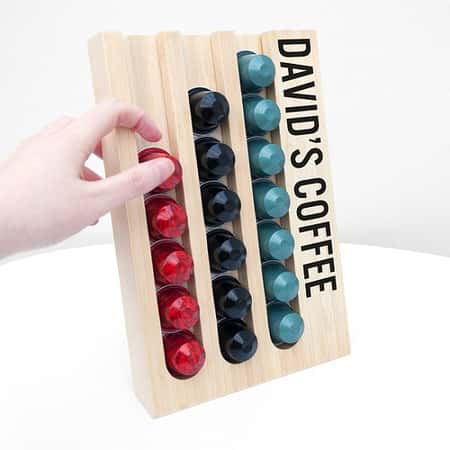 Personalised Bamboo Nespresso Coffee Pod Holder