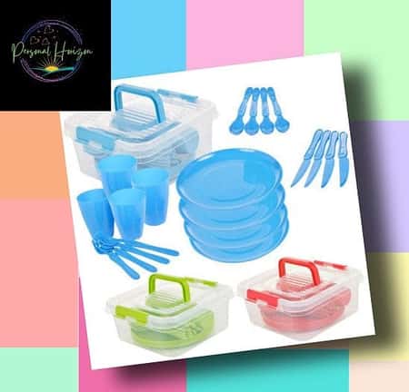 21pc Plastic Picnic Set With Storage Box £15.99