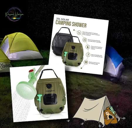 Premium 20L Solar Heating Camping Shower With Temp Thermometer £26.99