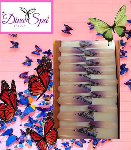Ombre Purple Butterfly Press-on Nails £7.99