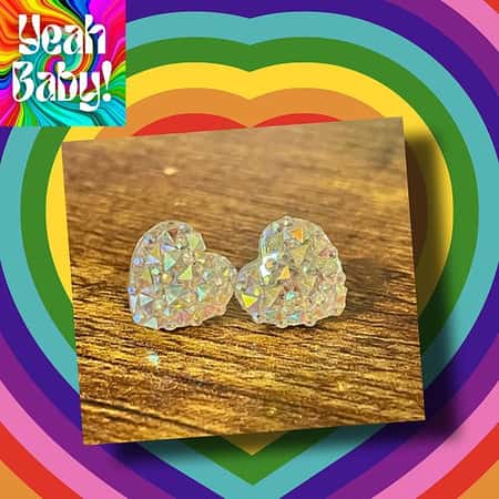 Diamonte Heart stud earrings £3.50