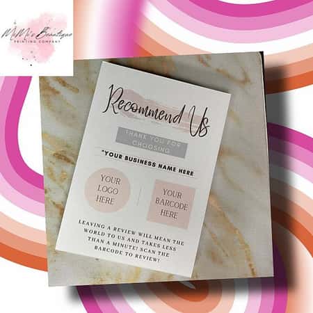 Recommend Us Cards (Pre-Designed) From £4