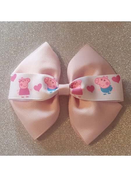 Baby Girls Childs Large Peppa Pig Hairbow Or Headband