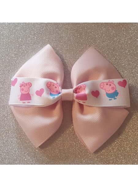Baby Girls Childs Large Peppa Pig Hairbow Or Headband