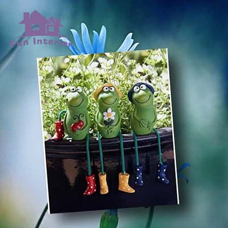 SET OF 3 GARDEN ORNAMENTS FROG PLANT POT PERCHERS £26.99