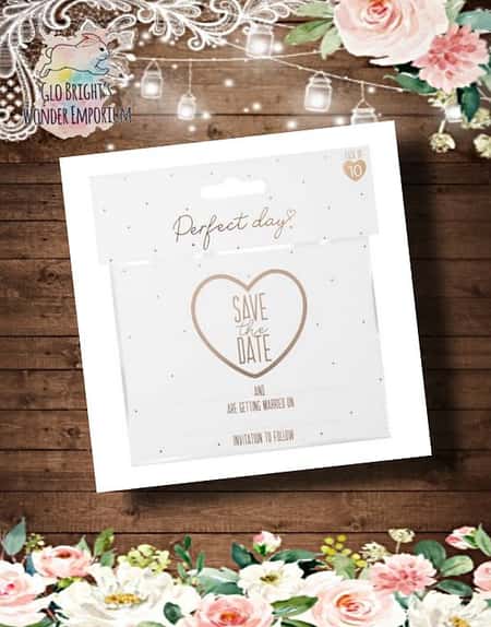 Save The Date Cards-Rose Gold 10 Pack + Envelopes £1.99