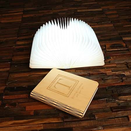 LED Book Shape Wood Desk Lamp