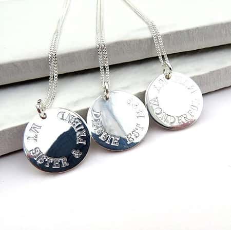 Personalised  round disc necklace