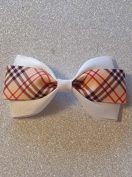 Baby Girls Burberry White Hairbow Or Headband