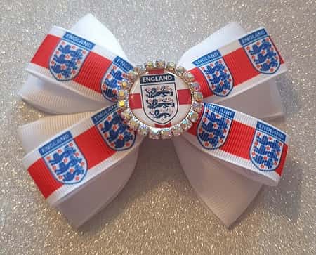 Ladies Girls Large Football Team Rhinestone Emblem Hairbow or Headband