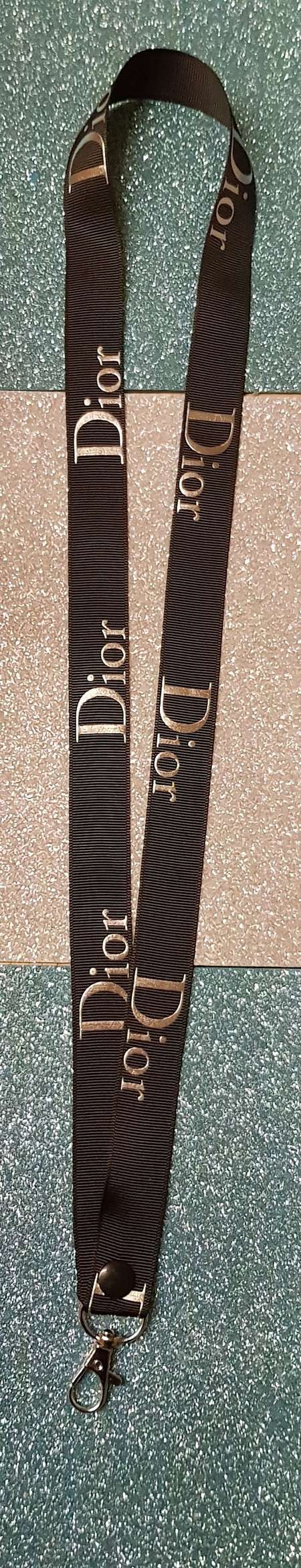 Adults Childs Black and Silver Dior Lanyard Id Badge Holder