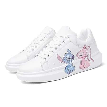 Stitch sports white shoes trainers