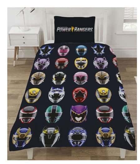Official Power Rangers Helmets Character "Reversible" Single Duvet Cover Bedding