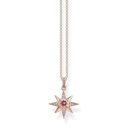 SAVE - THOMAS SABO Rose Gold Plated Magic Stars Pink Zirconia Necklace
