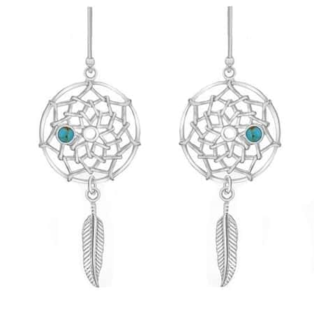 SAVE - Fashionista Silver Sterling Silver Dream Catcher Dropper Earrings