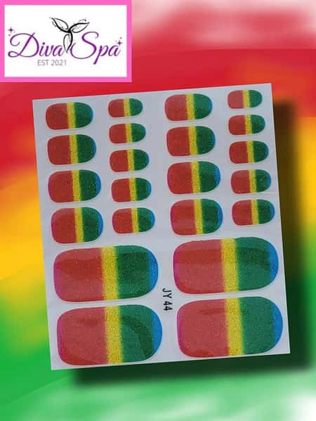 Jamaican delight glitter Toe nail polish wraps £3.50