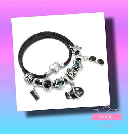 Ocean Collection Black Fish and Sun Glasses Pre Filled Double Charm Bracelet £17.95