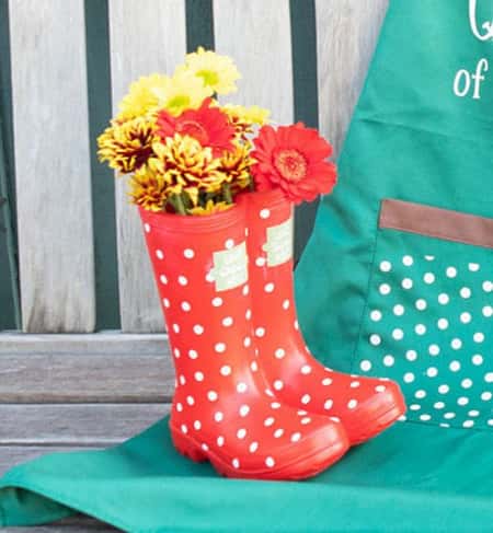 Red Welly Boot Planter