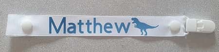 Bespoke Babies Toddlers Name Personalised Ribbon Dummyclip Pacifier Strap