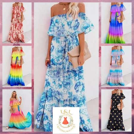 Boho Ombre Bardot Off Shoulder Print £32.99