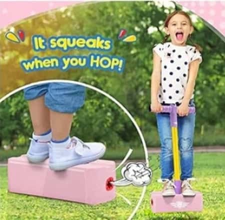 Toyzey Foam Pogo Stick for Boys Girls - Five Times Stretch Safe and Fun Gifts for Kids Indoor/Outdoo