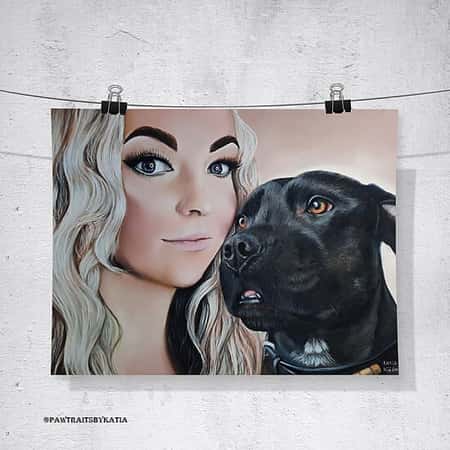Bespoke hand painted paintings of your kids and pets by the artist