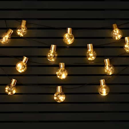 SAVE - Opulent Solar Powered Gold Finish Lights 15pk