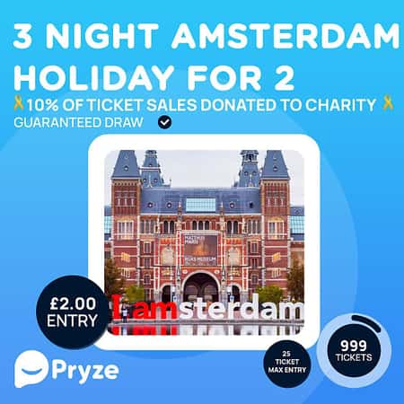 Win a 3 Night 5* Amsterdam Holiday for 2 People