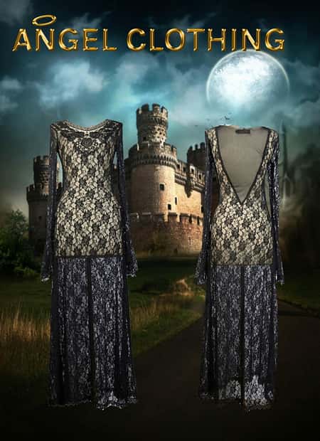 PENTAGRAMME LONG GOTHIC LACE DRESS (M) NOW £41.99 WAS £52.99 1 AVAILABLE
