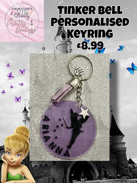 Tinker bell Personalised Keyring £8.99