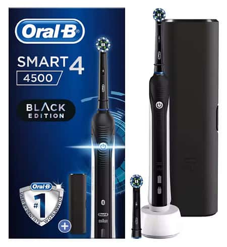 SAVE - Oral-B Electric Toothbrush Smart 4500 Black with Travel Case