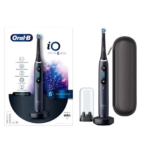 SAVE - Oral-B iO8™ Electric Toothbrush Black Onyx with Limited Edition Travel Case