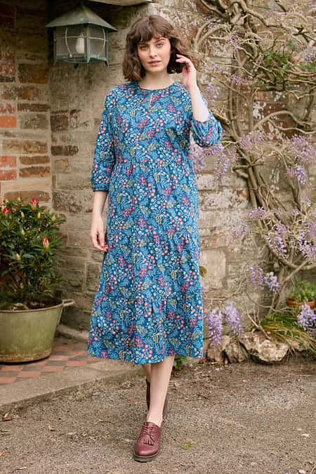 SAVE - Coastal Flower Midi Dress