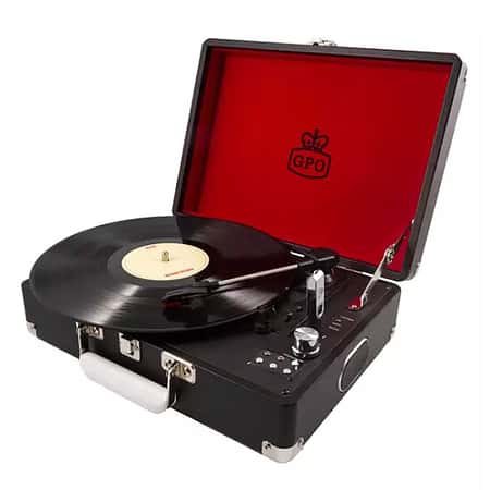 SAVE - GPO Attache Record Player Turntable Suitcase in Black