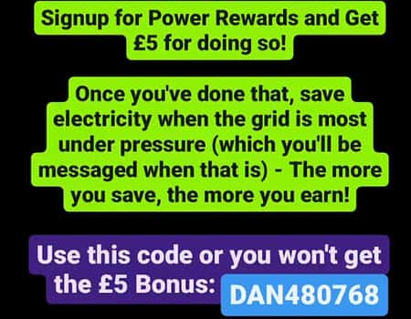 ⚡⚡ FREE £5 SIGNUP BONUS - POWER REWARDS ENERGY SAVING