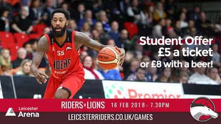 £5 Student Night at Riders Basketball on February 16th